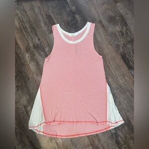 Easel Striped Tank Top Pink White Women’s Medium